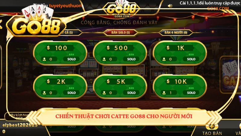 Chiến thuật chơi Catte GO88 cho người mới