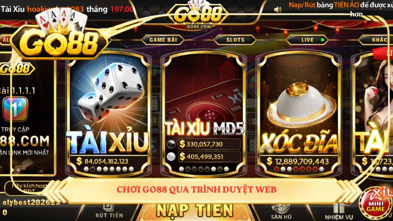 Chơi GO88 qua trình duyệt web
