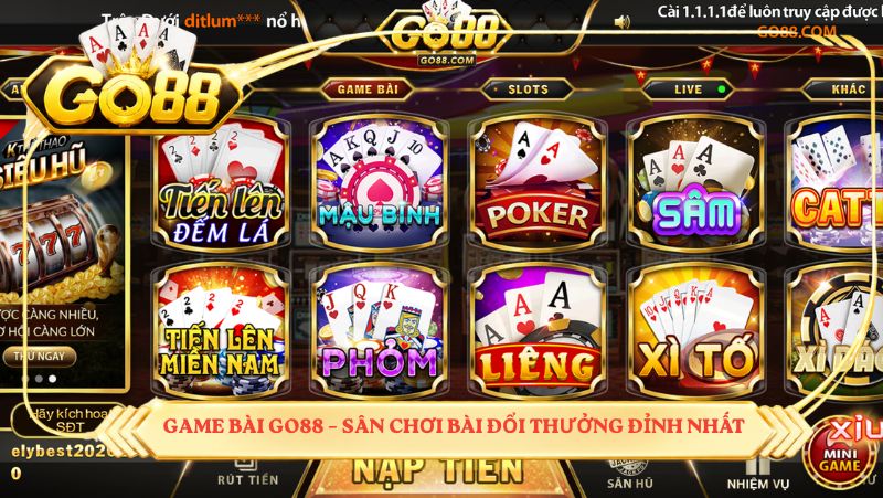 Game bài GO88 – sân chơi bài đổi thưởng đỉnh nhất, tụ hội dân chơi cả nước