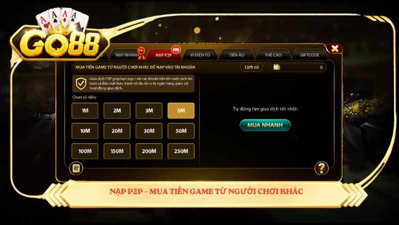 Nạp P2P – mua tiền game từ người chơi khác