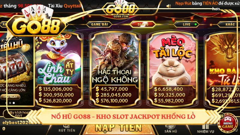 Nổ hũ GO88 – Kho slot jackpot khổng lồ